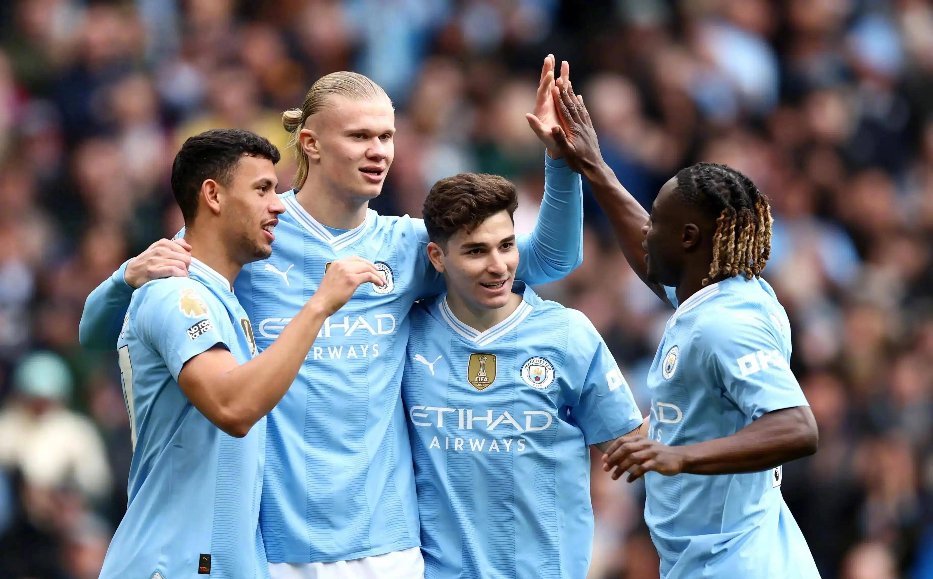 曼城大胜门兴,轻松晋级欧冠四强 曼城大胜门兴,轻松晋级欧冠四强